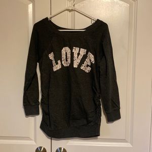 LOVE gray sweatshirt medium